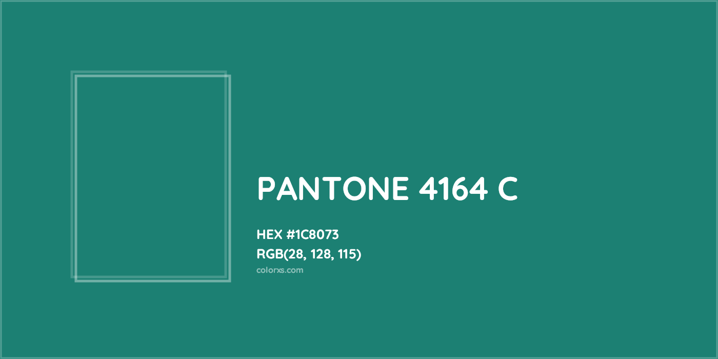 HEX #1C8073 PANTONE 4164 C CMS Pantone PMS - Color Code