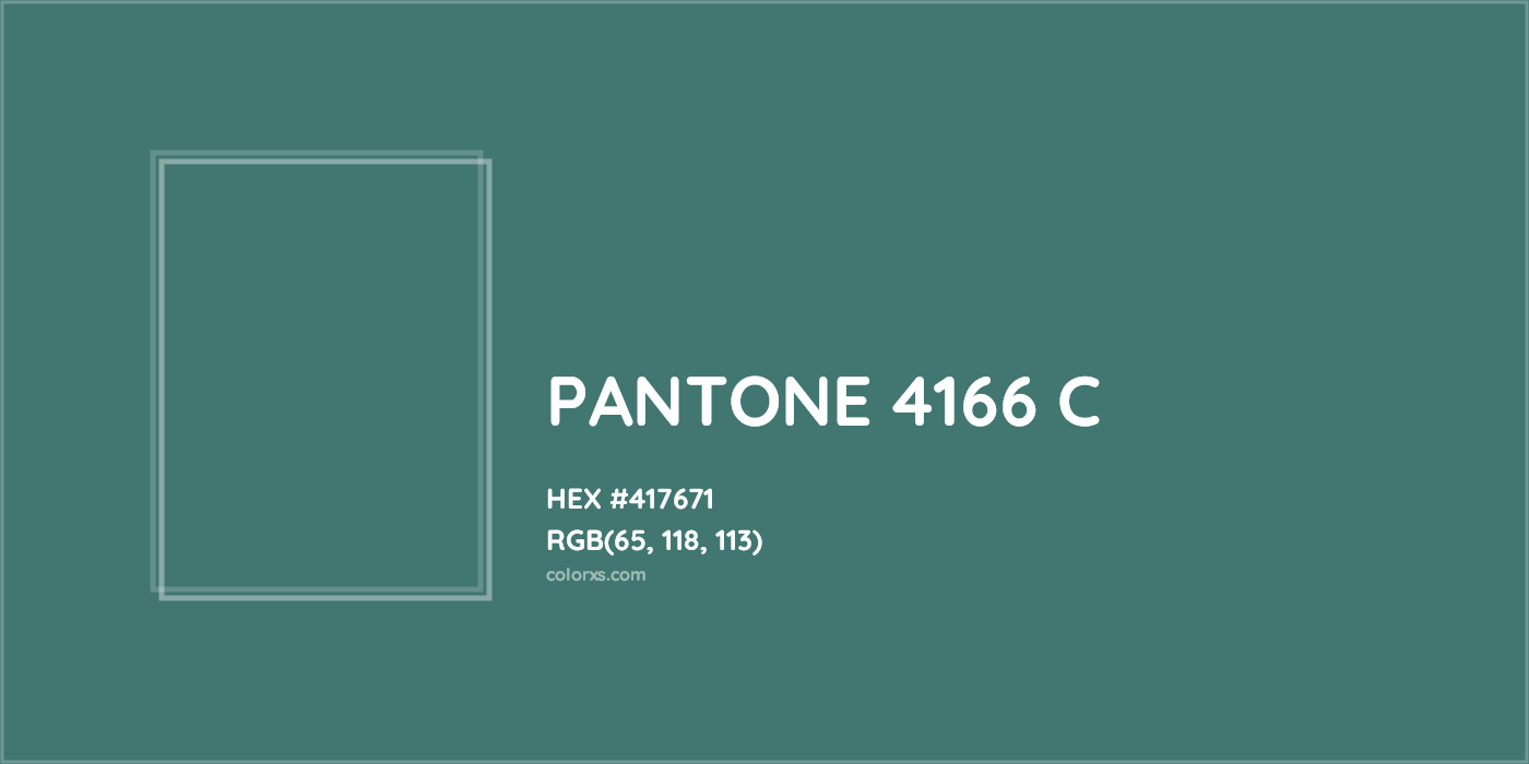 HEX #417671 PANTONE 4166 C CMS Pantone PMS - Color Code