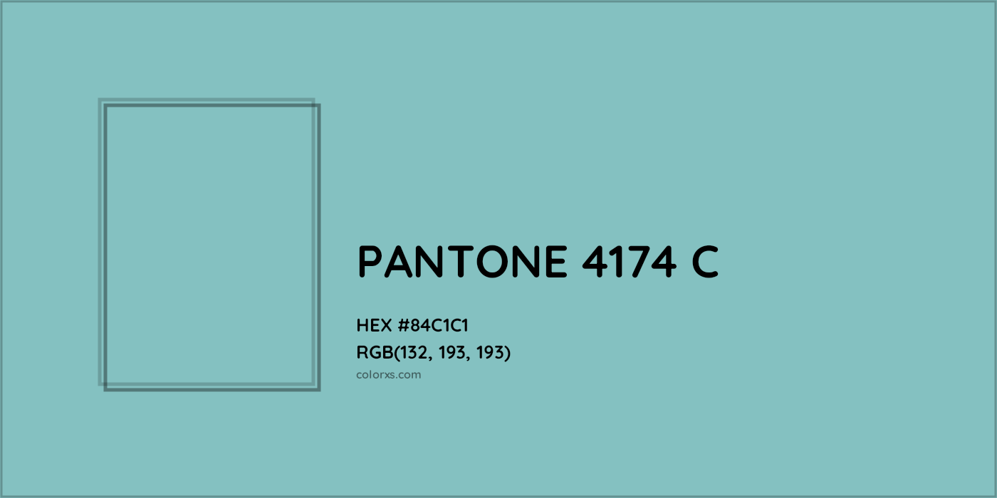 HEX #84C1C1 PANTONE 4174 C CMS Pantone PMS - Color Code