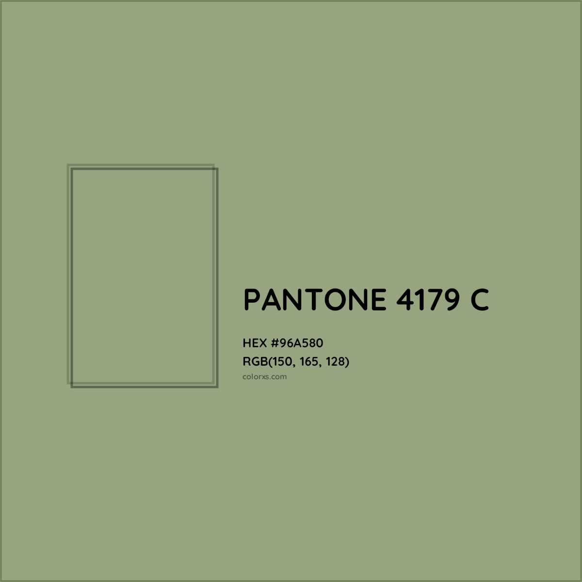 HEX #96A580 PANTONE 4179 C CMS Pantone PMS - Color Code