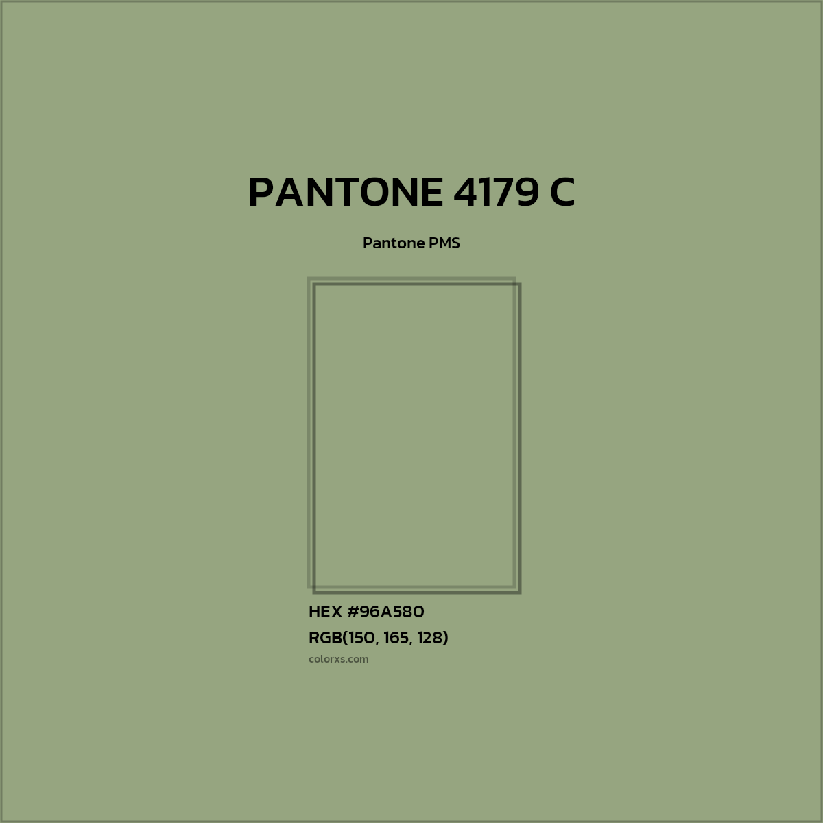 HEX #96A580 PANTONE 4179 C CMS Pantone PMS - Color Code