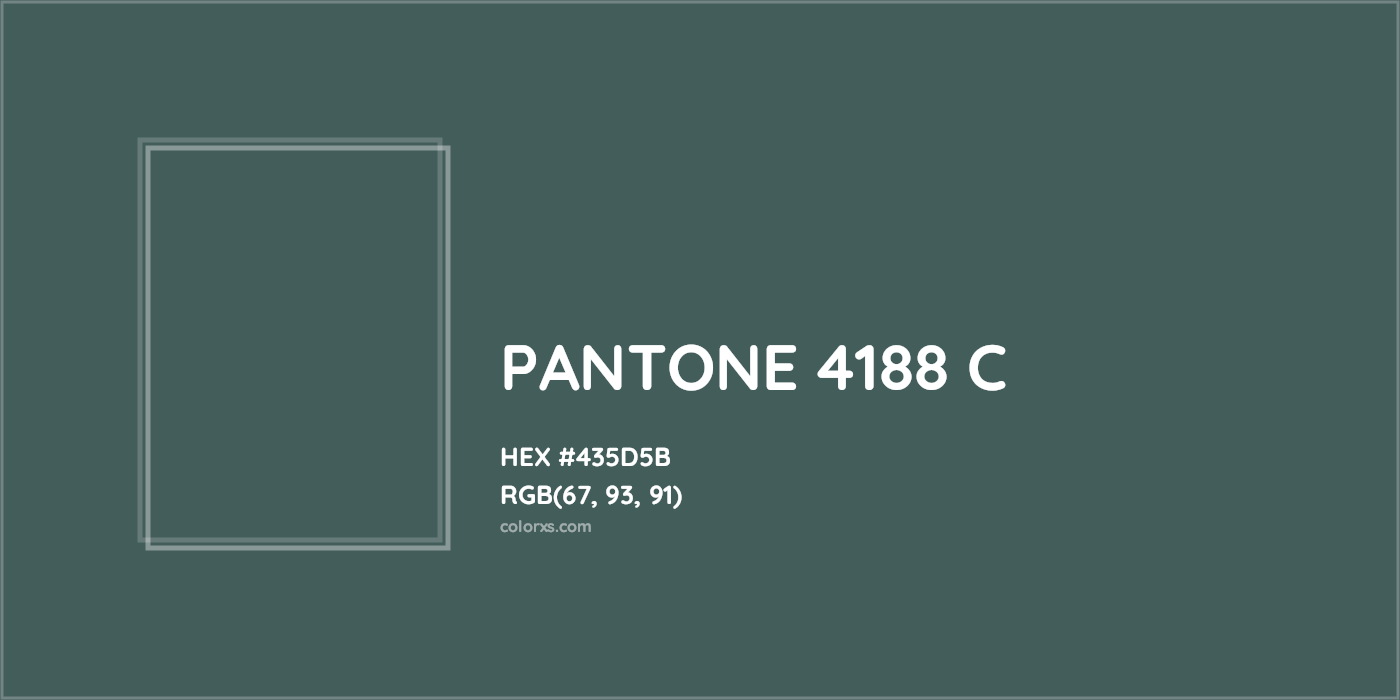 HEX #435D5B PANTONE 4188 C CMS Pantone PMS - Color Code