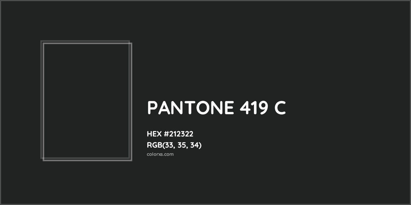 HEX #212322 PANTONE 419 C CMS Pantone PMS - Color Code