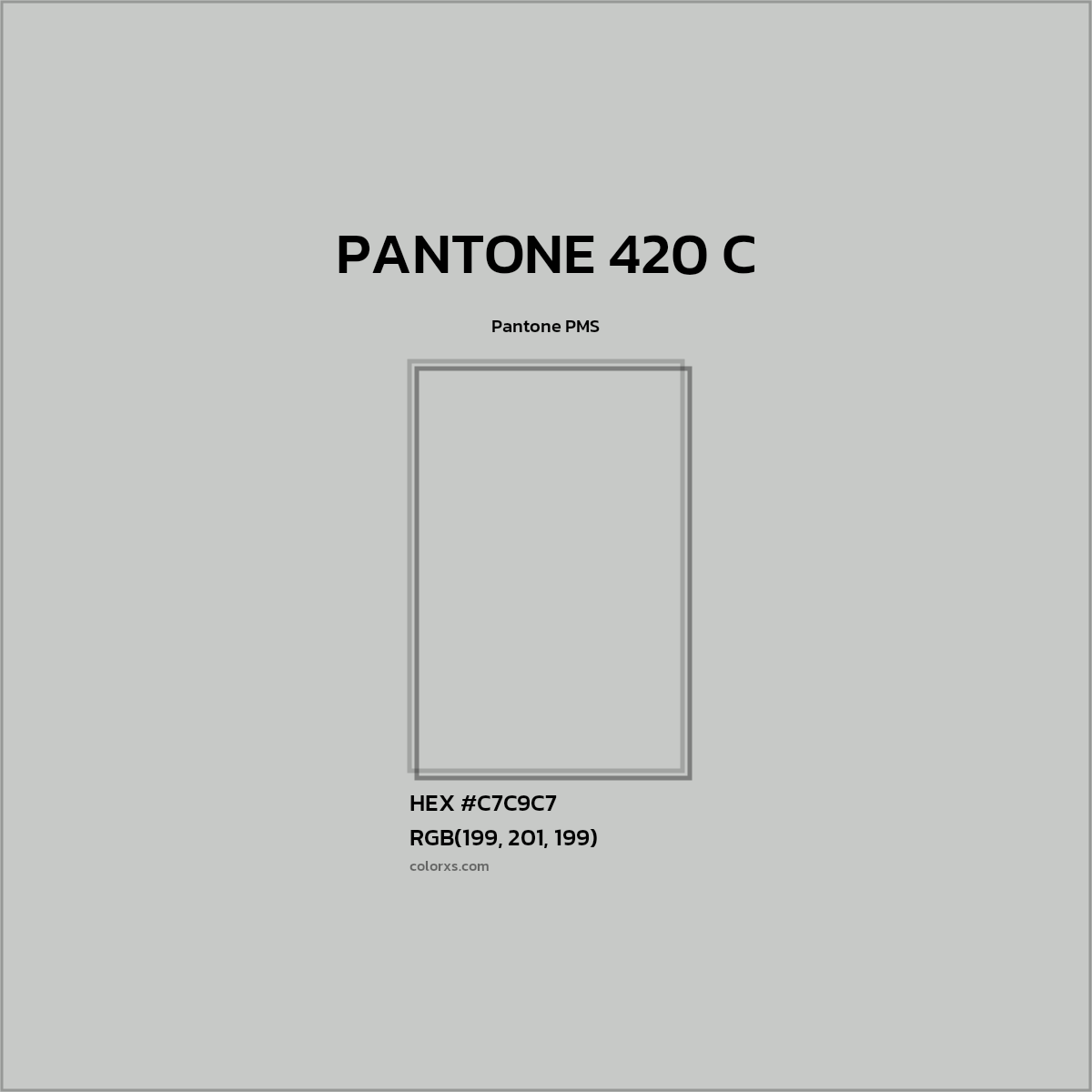 HEX #C7C9C7 PANTONE 420 C CMS Pantone PMS - Color Code