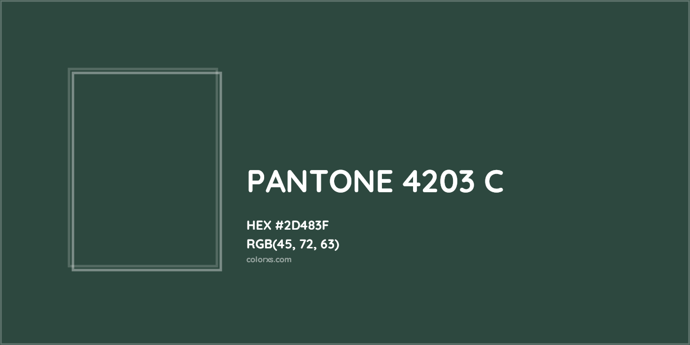 HEX #2D483F PANTONE 4203 C CMS Pantone PMS - Color Code