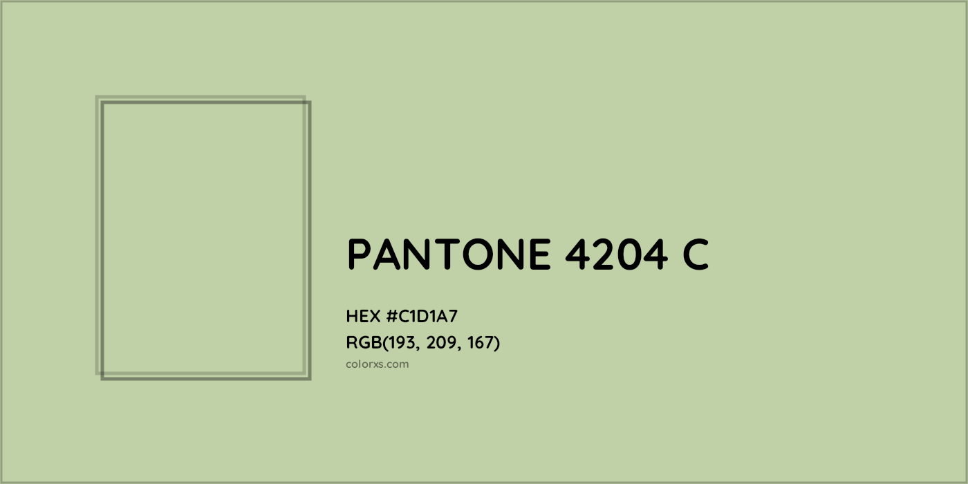 HEX #C1D1A7 PANTONE 4204 C CMS Pantone PMS - Color Code