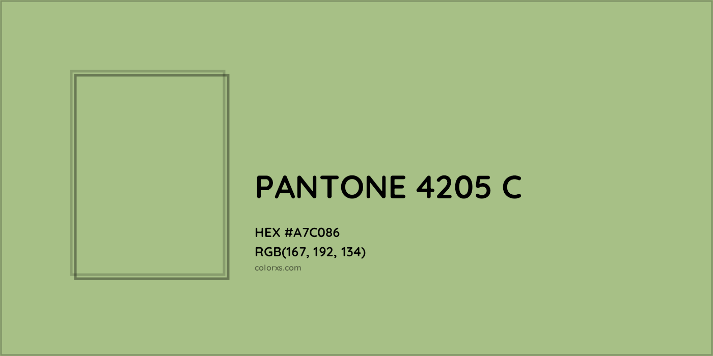 HEX #A7C086 PANTONE 4205 C CMS Pantone PMS - Color Code