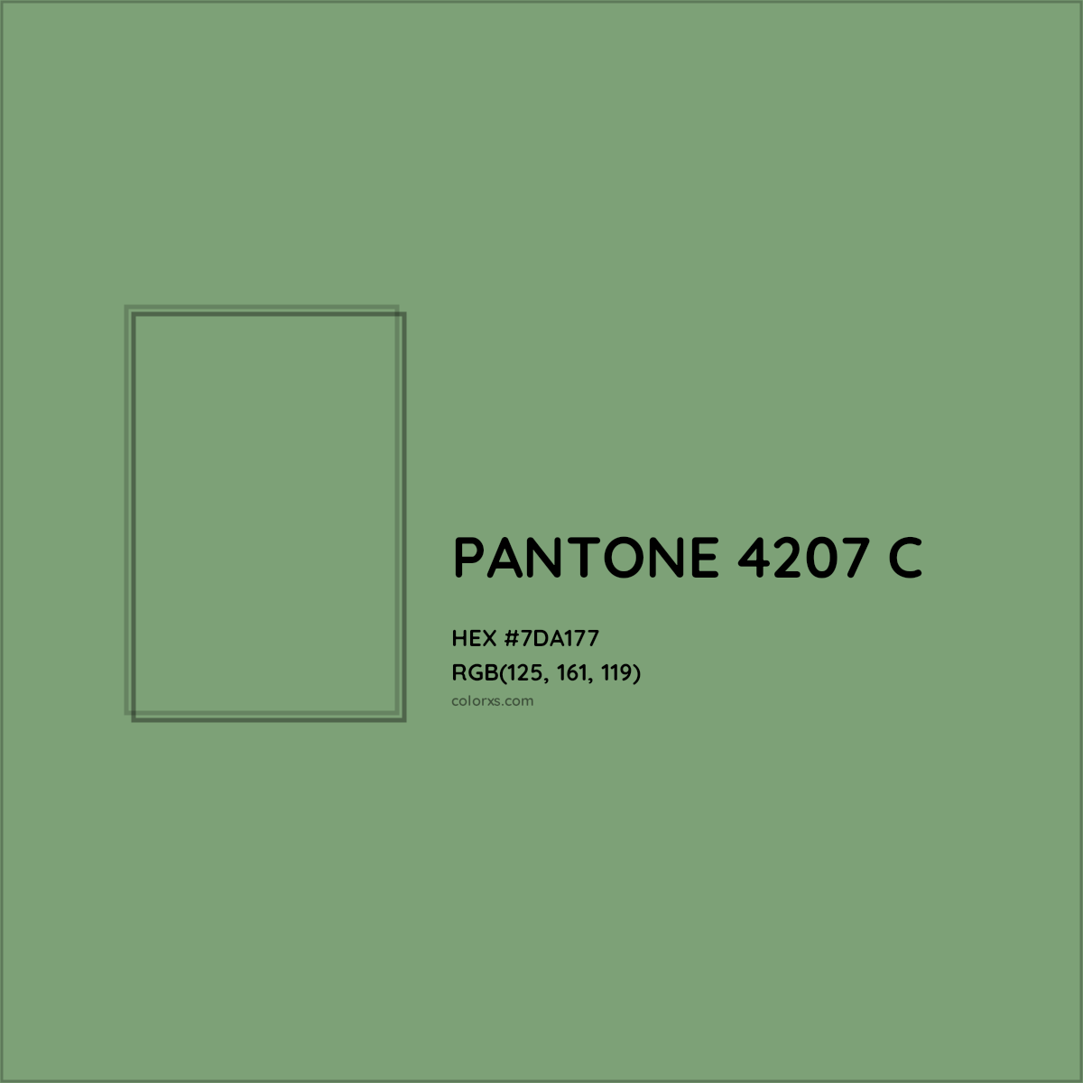 HEX #7DA177 PANTONE 4207 C CMS Pantone PMS - Color Code