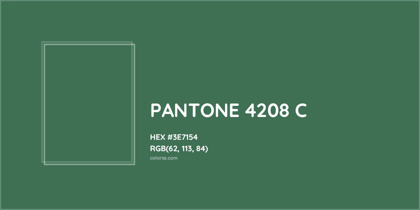 HEX #3E7154 PANTONE 4208 C CMS Pantone PMS - Color Code