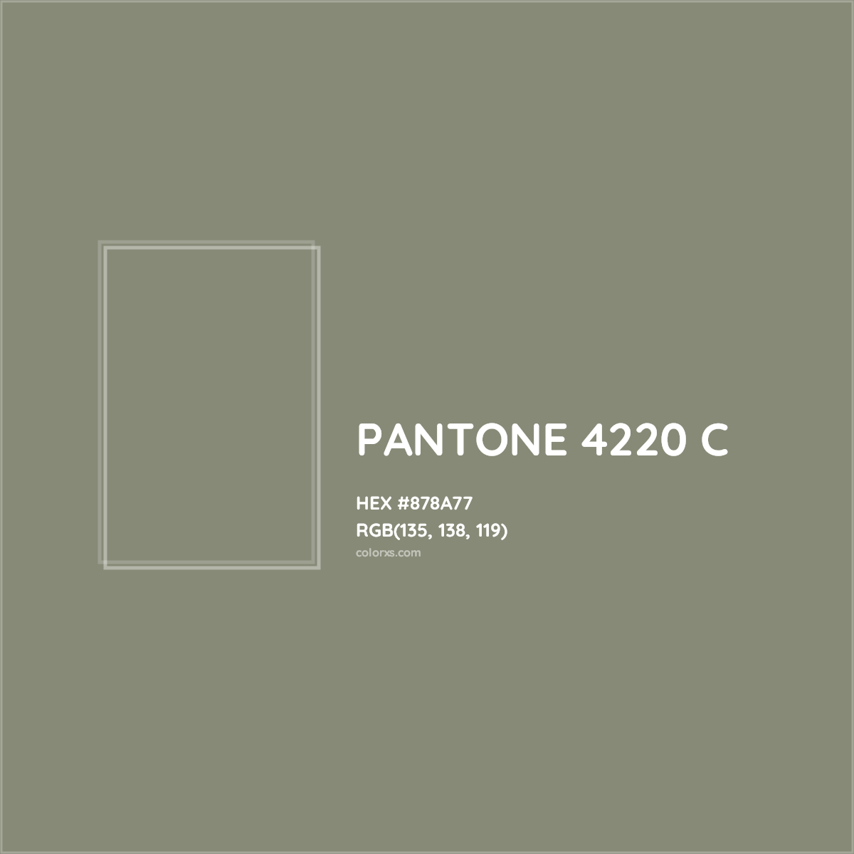 HEX #878A77 PANTONE 4220 C CMS Pantone PMS - Color Code