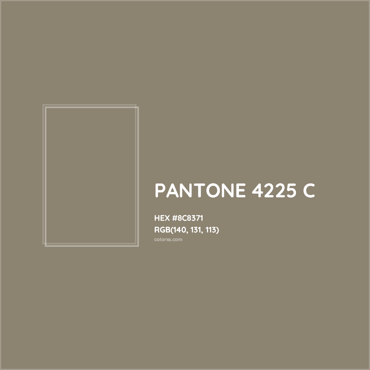 HEX #8C8371 PANTONE 4225 C CMS Pantone PMS - Color Code