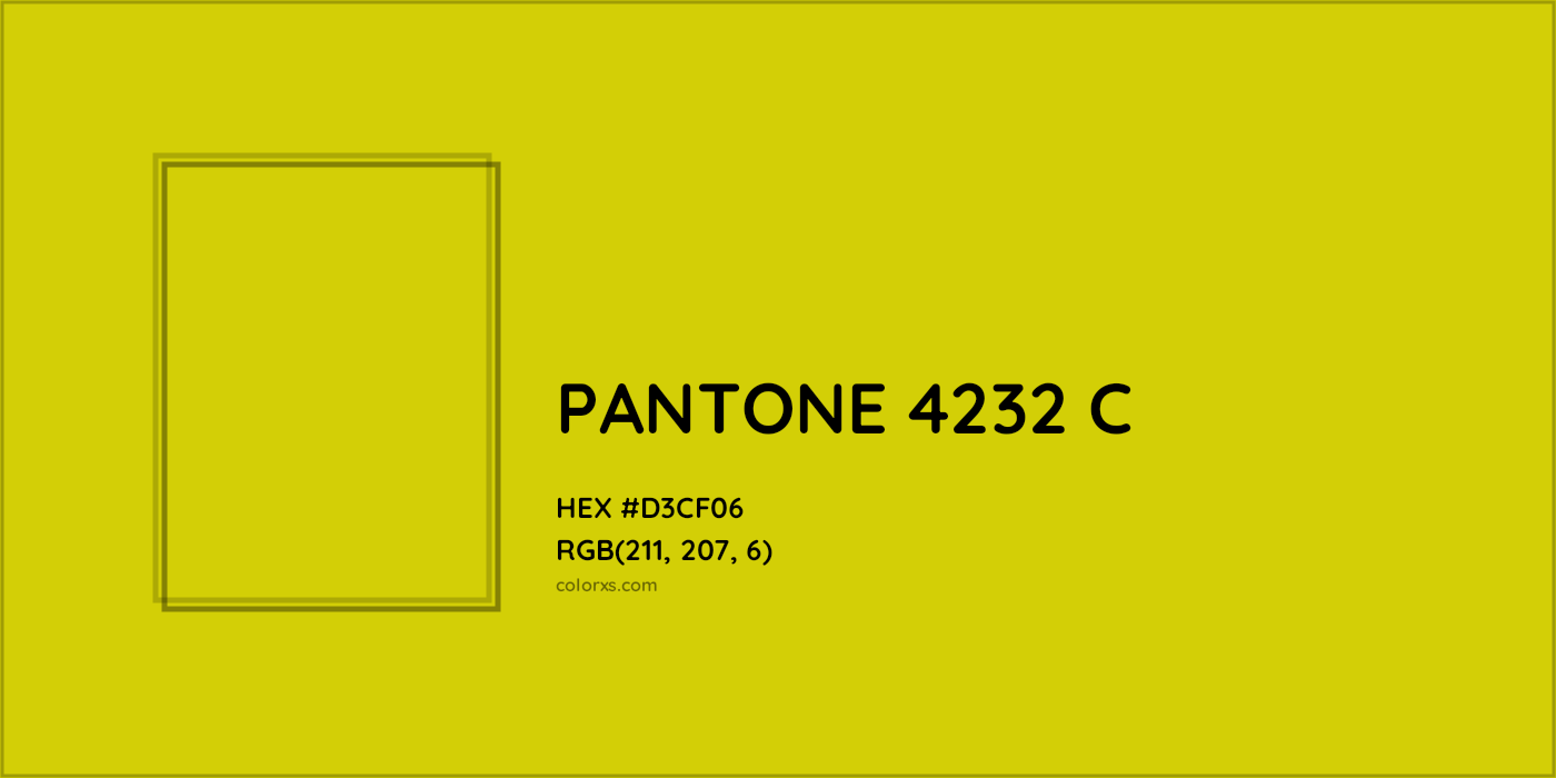 HEX #D3CF06 PANTONE 4232 C CMS Pantone PMS - Color Code