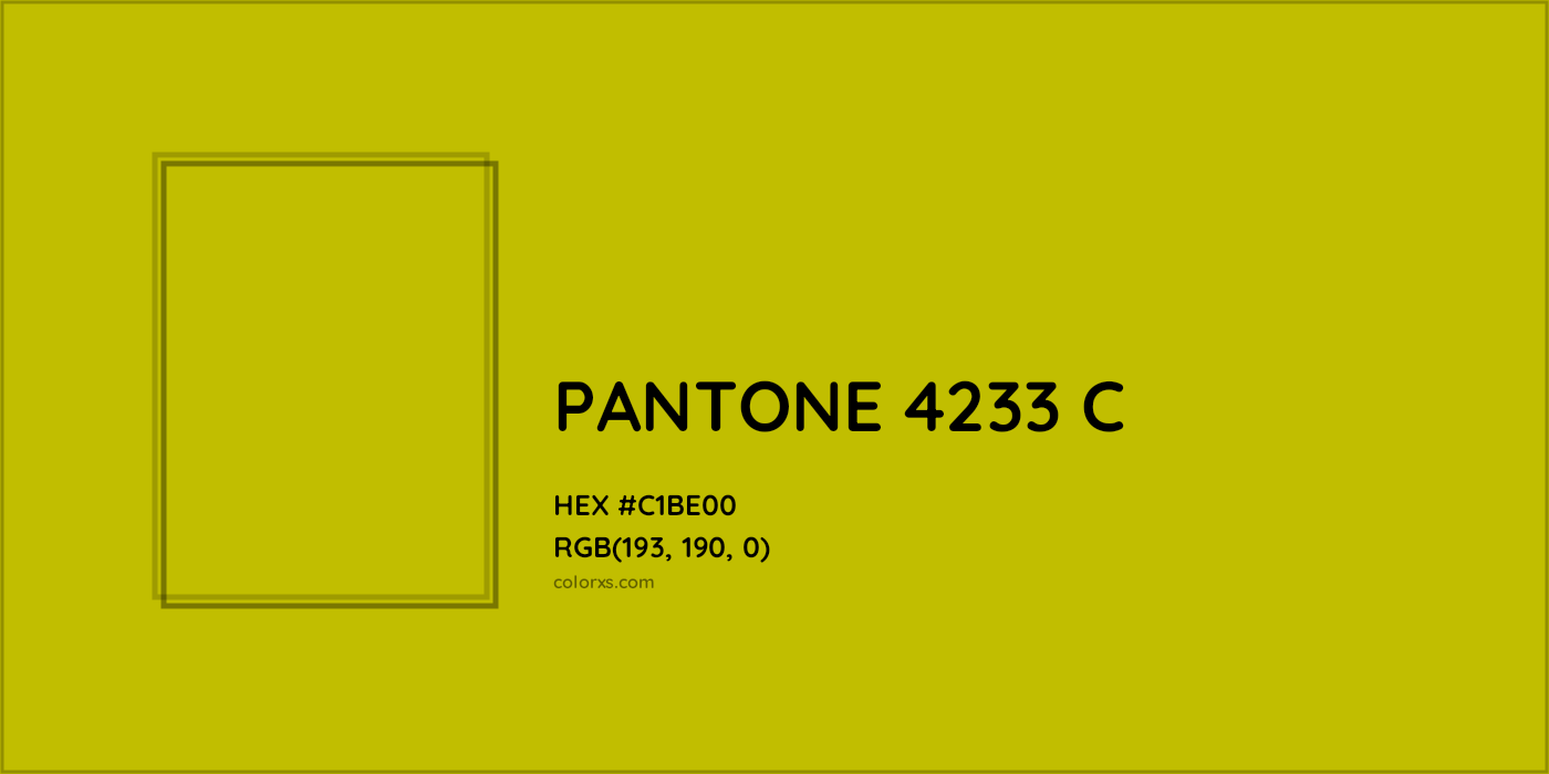 HEX #C1BE00 PANTONE 4233 C CMS Pantone PMS - Color Code