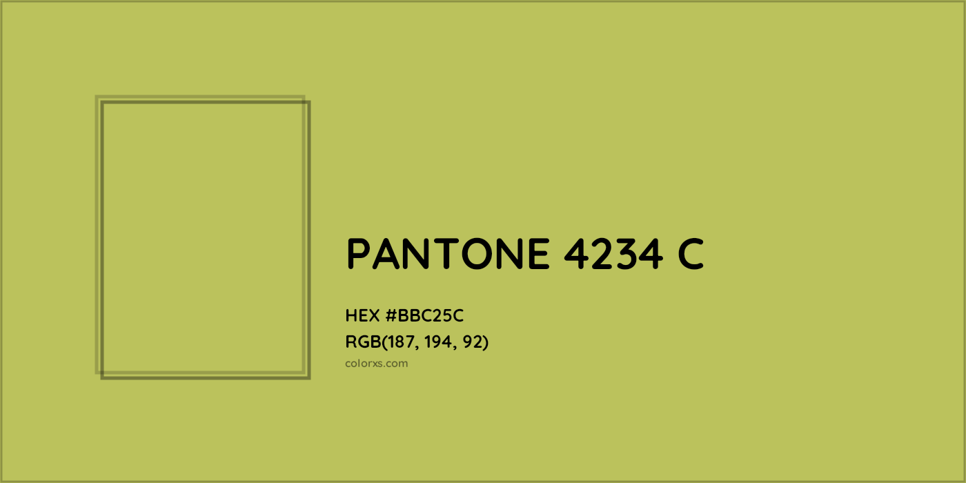 HEX #BBC25C PANTONE 4234 C CMS Pantone PMS - Color Code