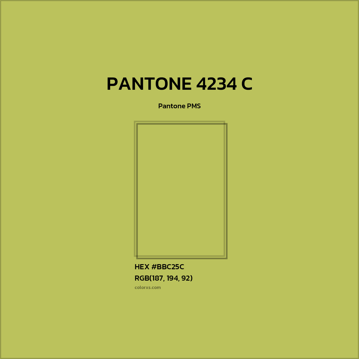 HEX #BBC25C PANTONE 4234 C CMS Pantone PMS - Color Code
