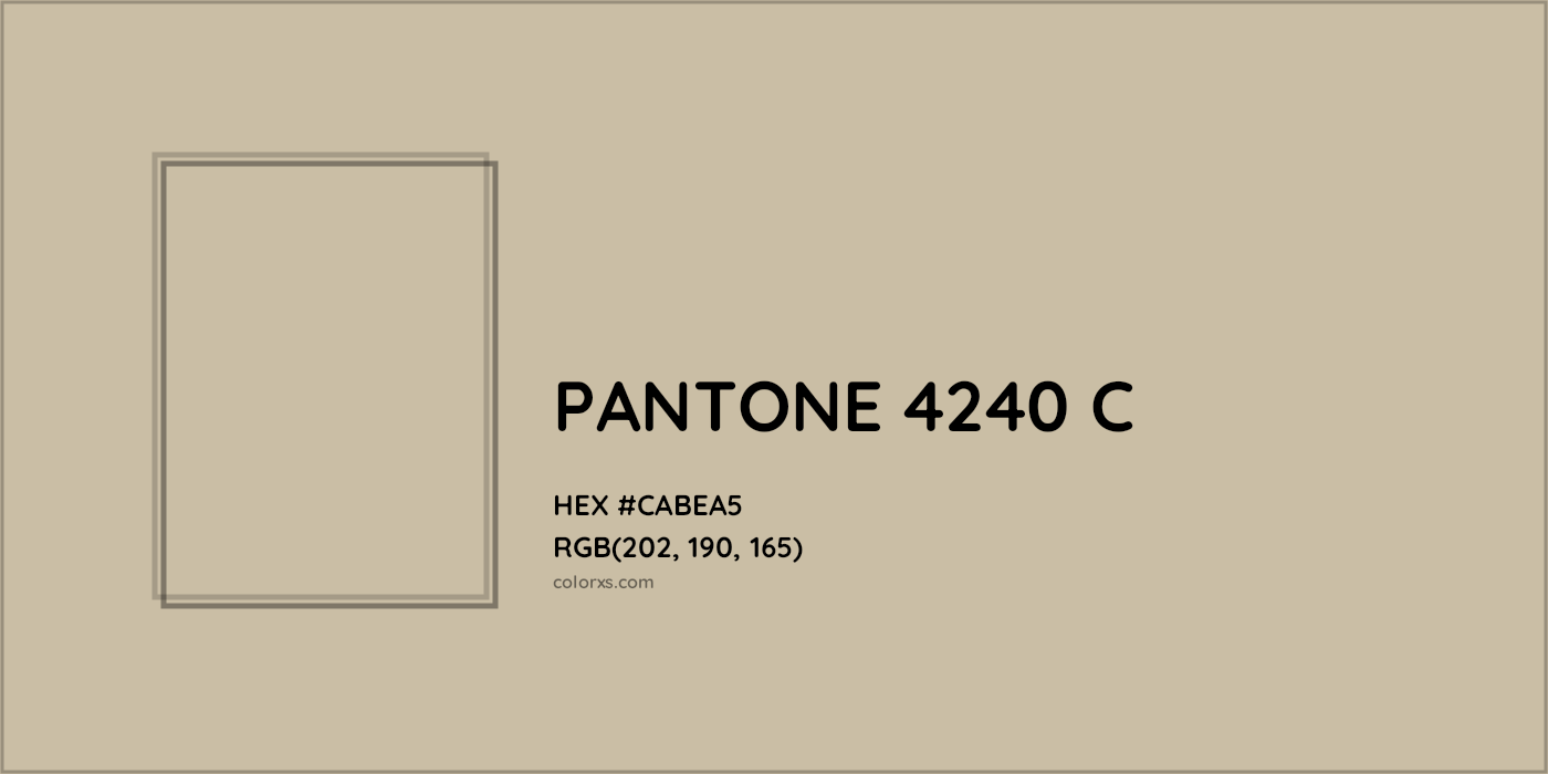 HEX #CABEA5 PANTONE 4240 C CMS Pantone PMS - Color Code