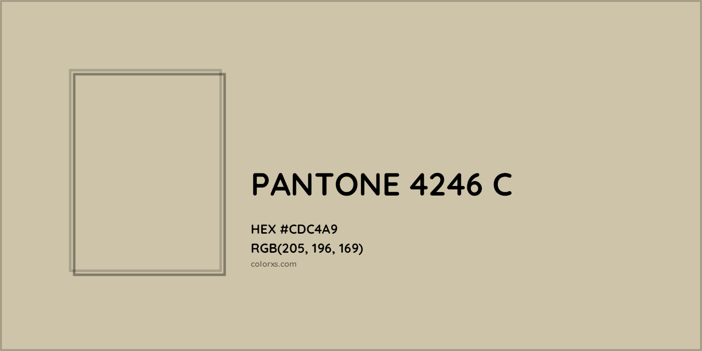 HEX #CDC4A9 PANTONE 4246 C CMS Pantone PMS - Color Code