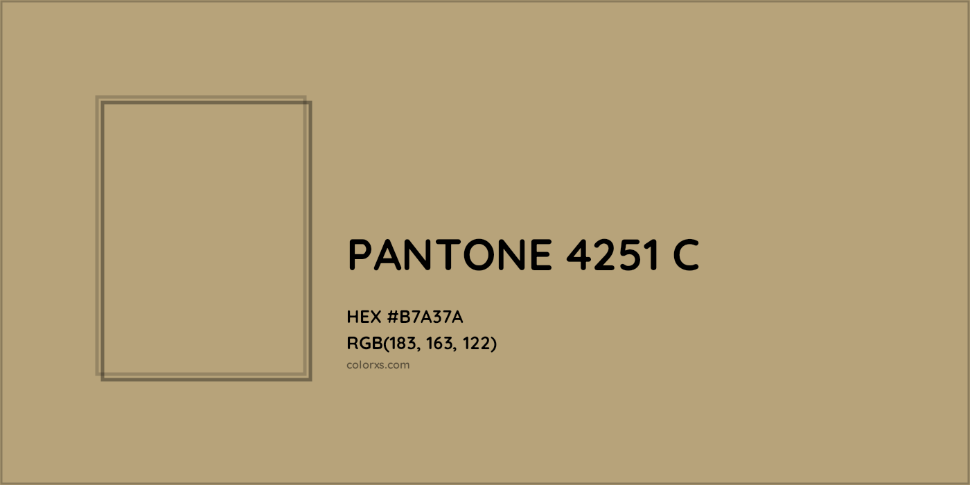 HEX #B7A37A PANTONE 4251 C CMS Pantone PMS - Color Code