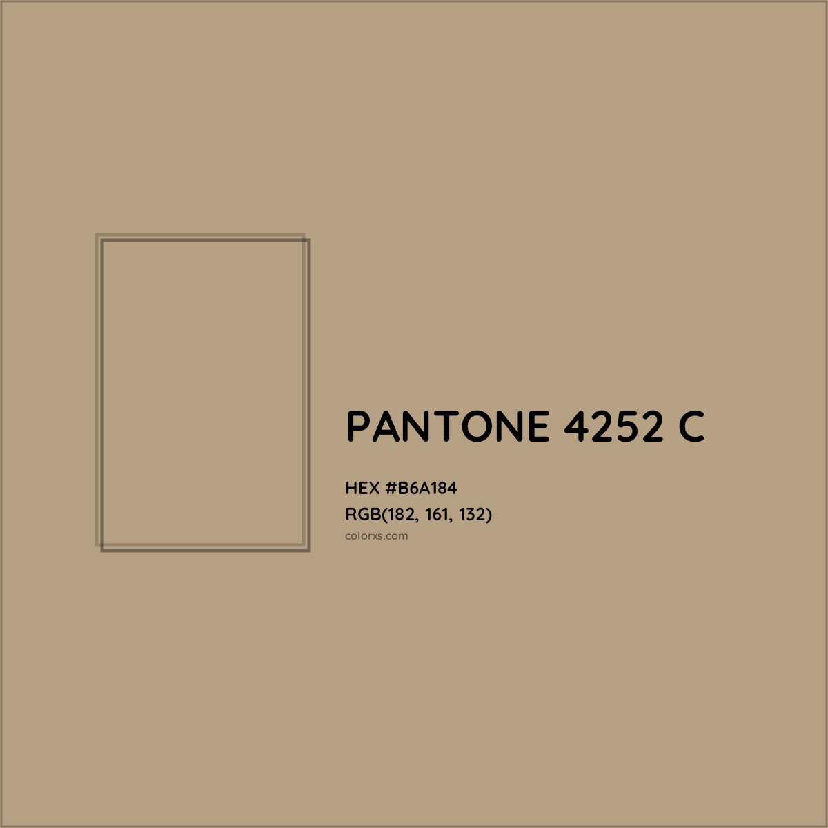 HEX #B6A184 PANTONE 4252 C CMS Pantone PMS - Color Code