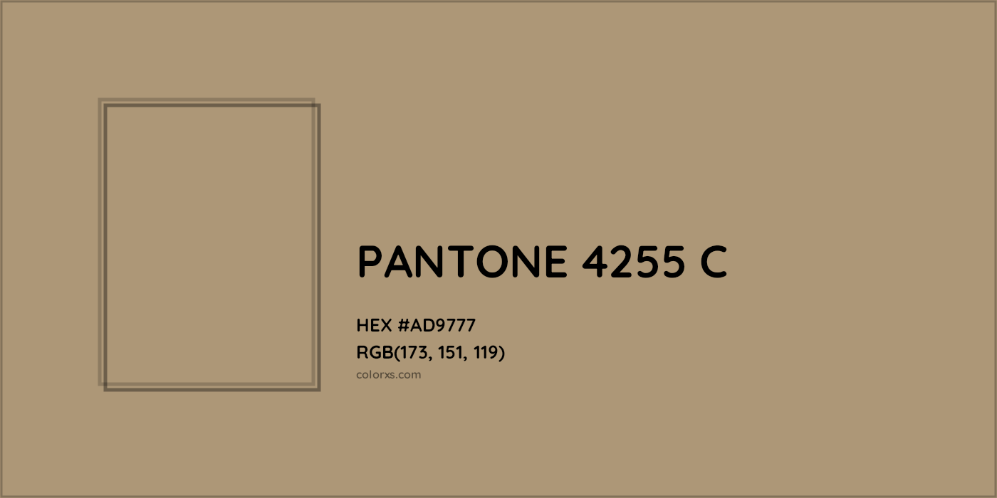 HEX #AD9777 PANTONE 4255 C CMS Pantone PMS - Color Code