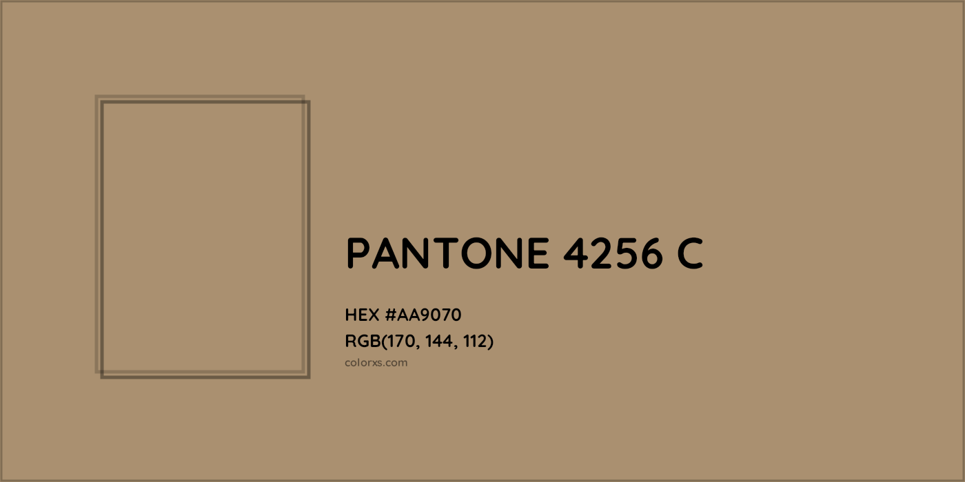HEX #AA9070 PANTONE 4256 C CMS Pantone PMS - Color Code