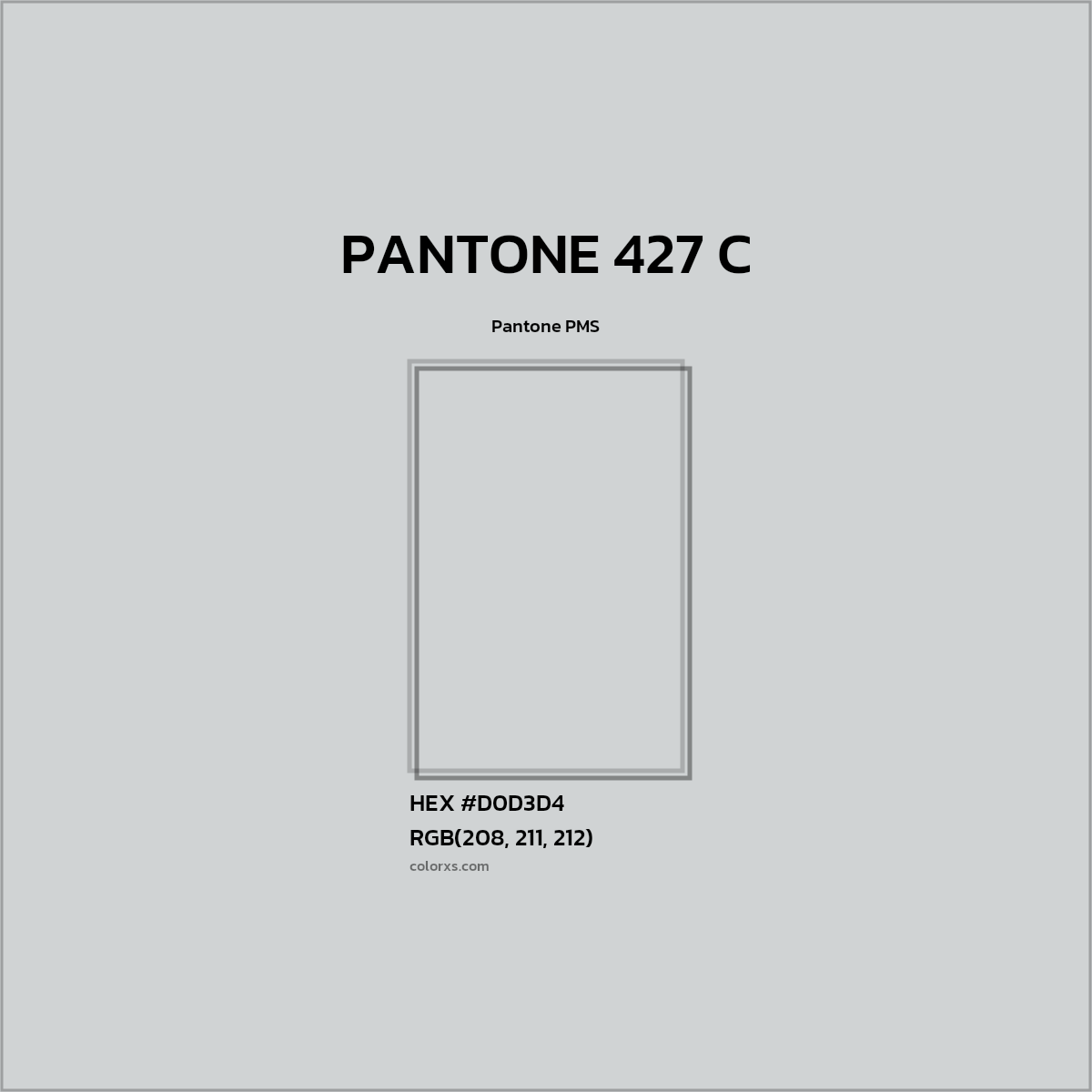 HEX #D0D3D4 PANTONE 427 C CMS Pantone PMS - Color Code