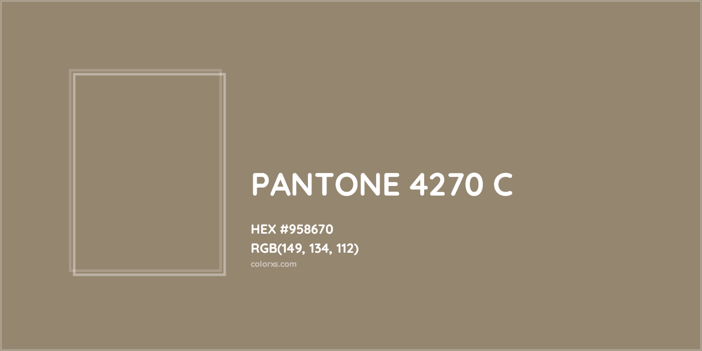 HEX #958670 PANTONE 4270 C CMS Pantone PMS - Color Code