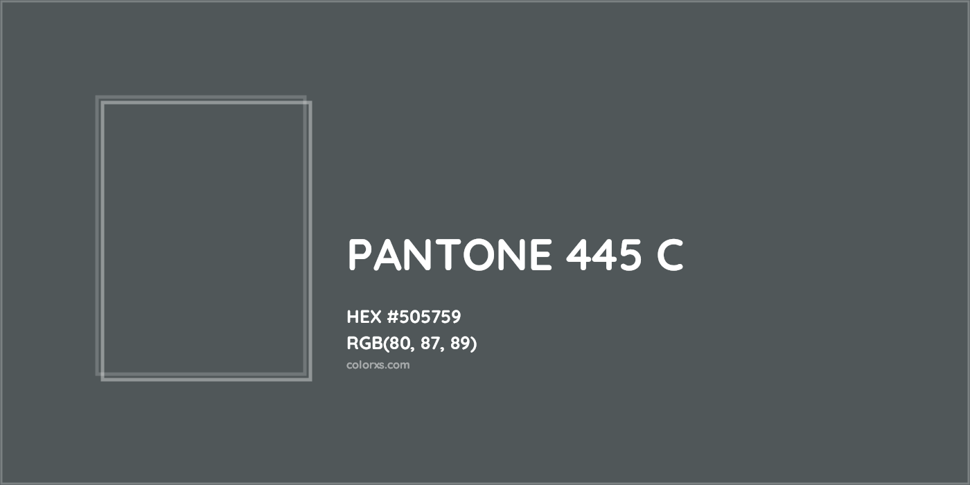 HEX #505759 PANTONE 445 C CMS Pantone PMS - Color Code