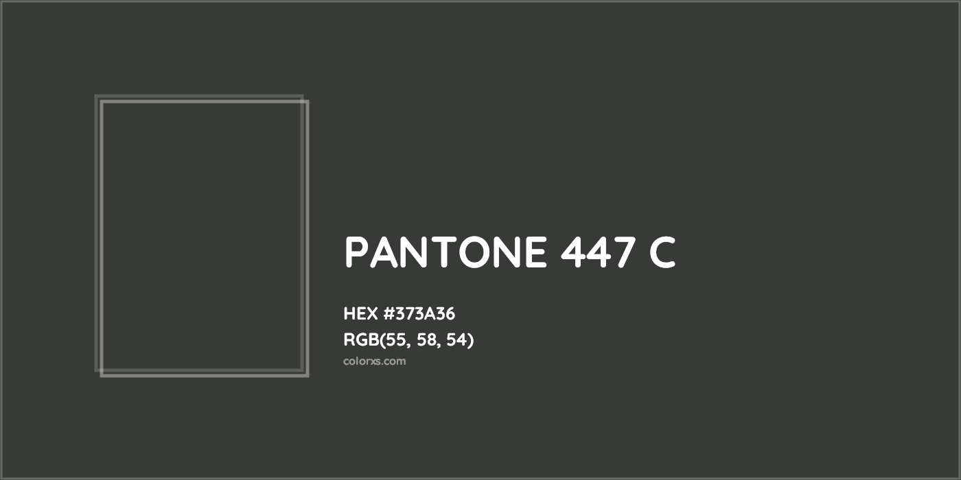 HEX #373A36 PANTONE 447 C CMS Pantone PMS - Color Code