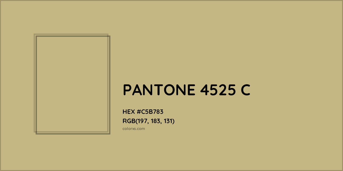 HEX #C5B783 PANTONE 4525 C CMS Pantone PMS - Color Code
