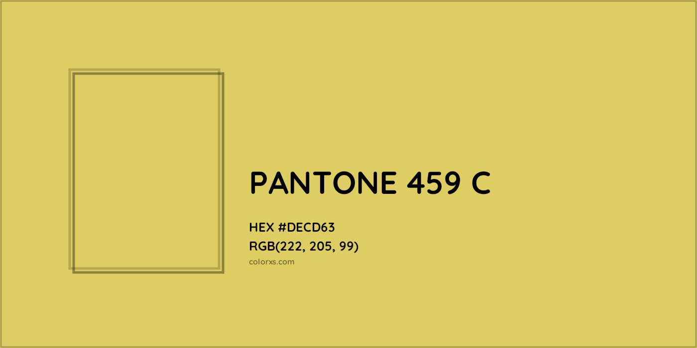HEX #DECD63 PANTONE 459 C CMS Pantone PMS - Color Code