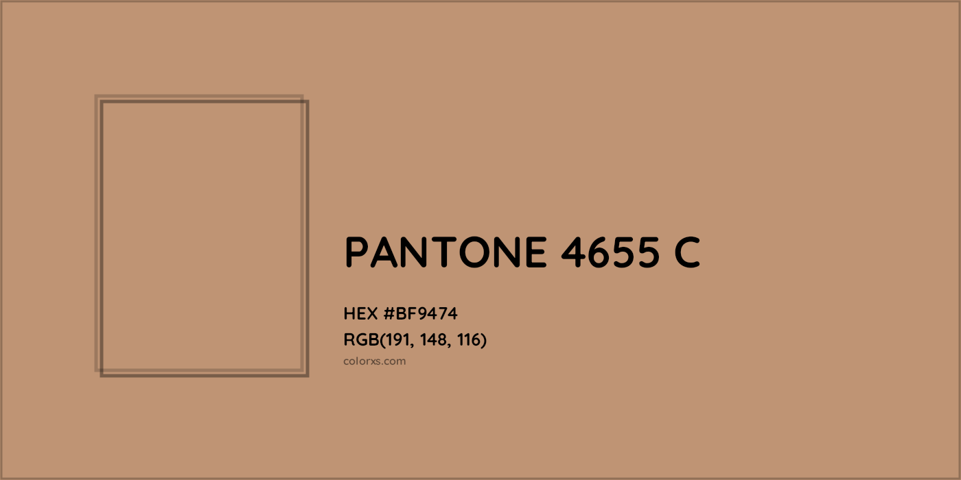 HEX #BF9474 PANTONE 4655 C CMS Pantone PMS - Color Code