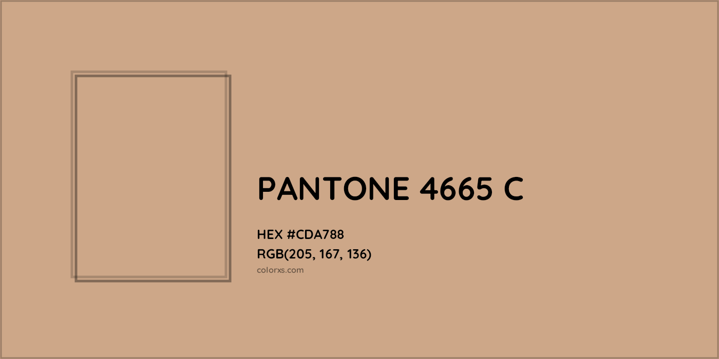 HEX #CDA788 PANTONE 4665 C CMS Pantone PMS - Color Code