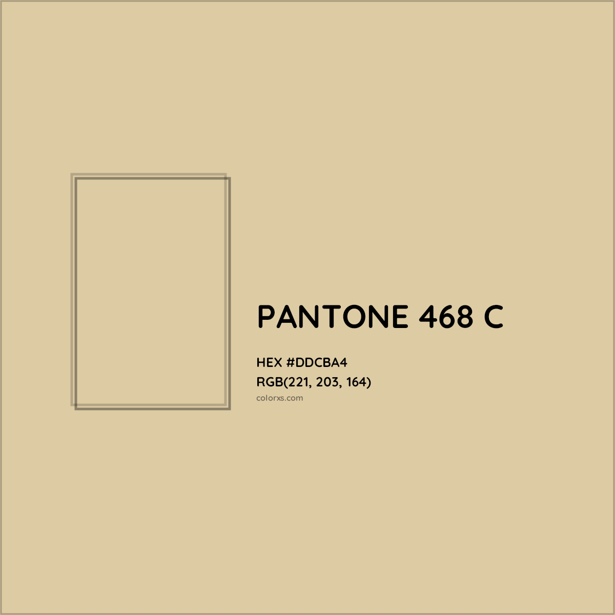 HEX #DDCBA4 PANTONE 468 C CMS Pantone PMS - Color Code