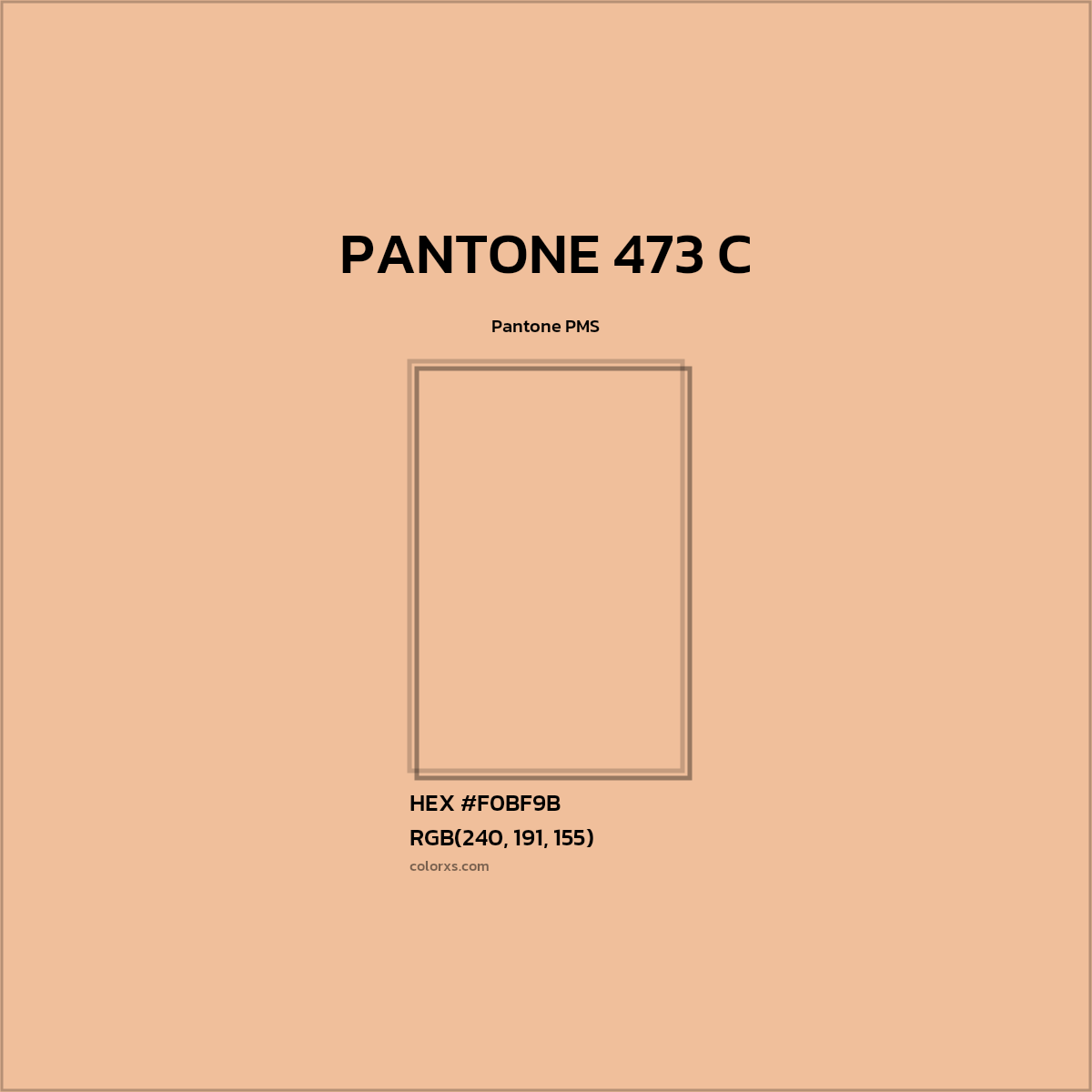 HEX #F0BF9B PANTONE 473 C CMS Pantone PMS - Color Code