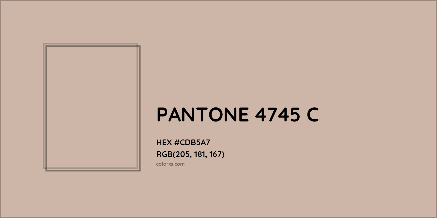 HEX #CDB5A7 PANTONE 4745 C CMS Pantone PMS - Color Code