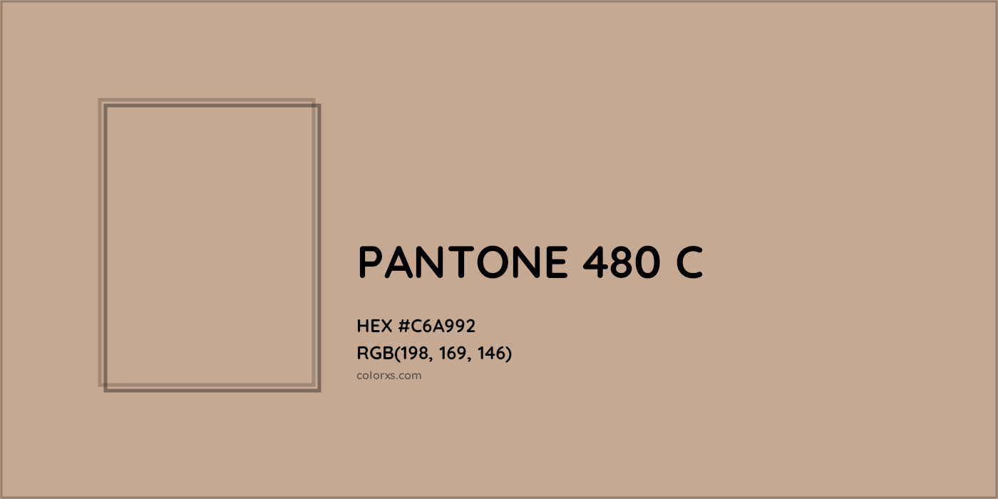 HEX #C6A992 PANTONE 480 C CMS Pantone PMS - Color Code