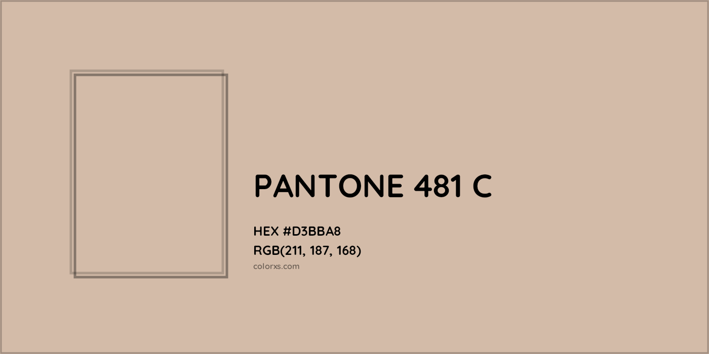 HEX #D3BBA8 PANTONE 481 C CMS Pantone PMS - Color Code