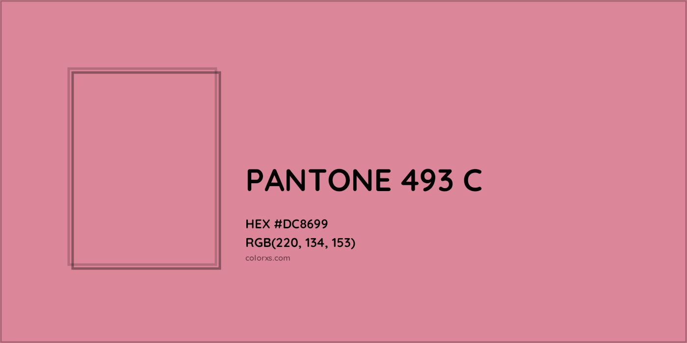 HEX #DC8699 PANTONE 493 C CMS Pantone PMS - Color Code