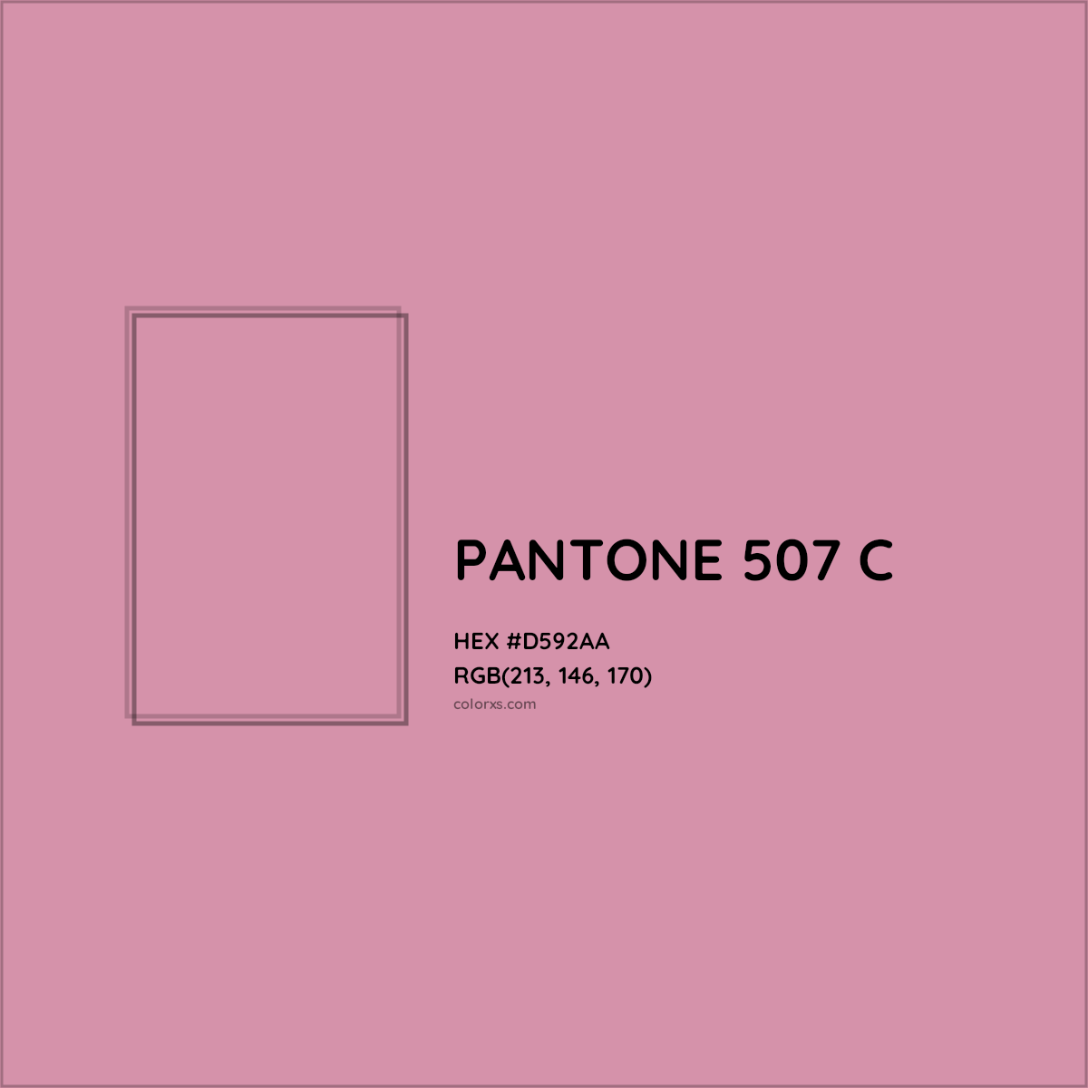 HEX #D592AA PANTONE 507 C CMS Pantone PMS - Color Code