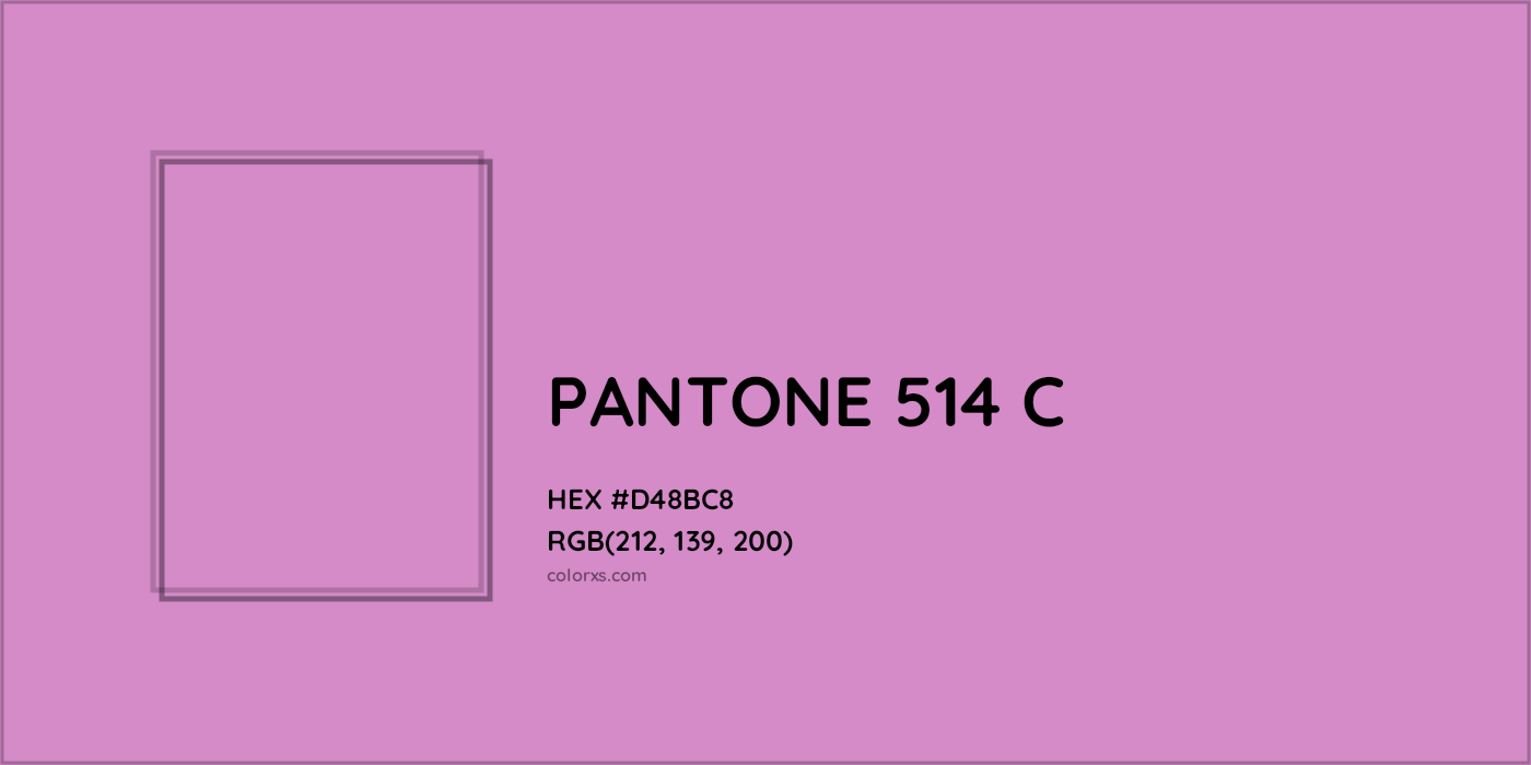 HEX #D48BC8 PANTONE 514 C CMS Pantone PMS - Color Code
