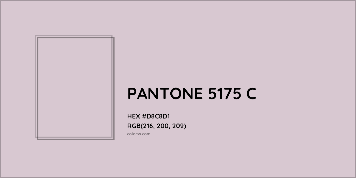 HEX #D8C8D1 PANTONE 5175 C CMS Pantone PMS - Color Code