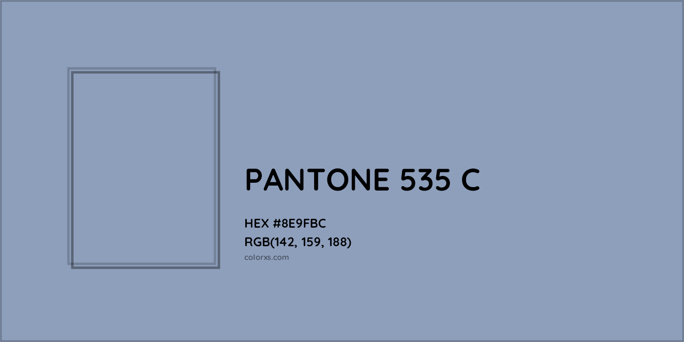 HEX #8E9FBC PANTONE 535 C CMS Pantone PMS - Color Code