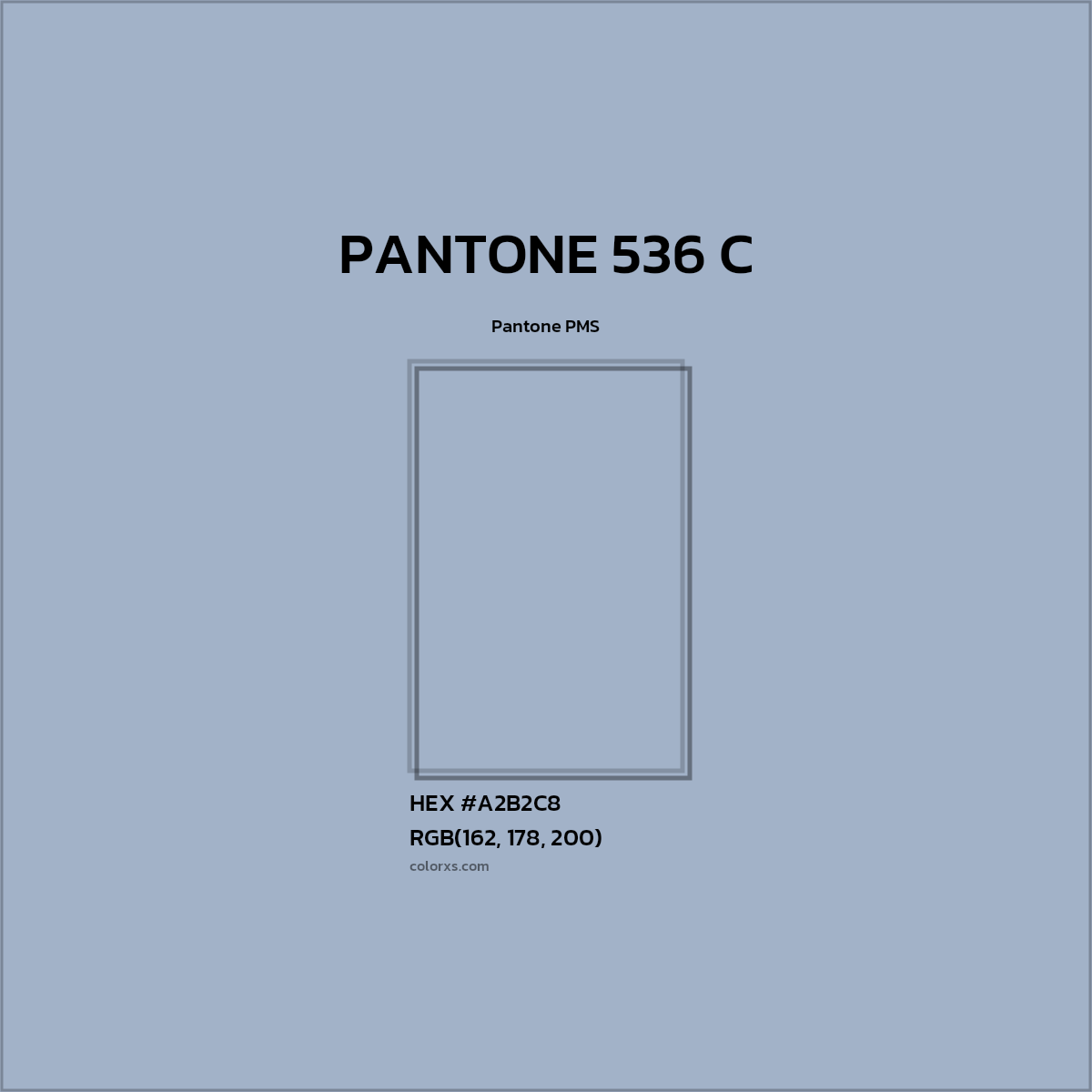 HEX #A2B2C8 PANTONE 536 C CMS Pantone PMS - Color Code