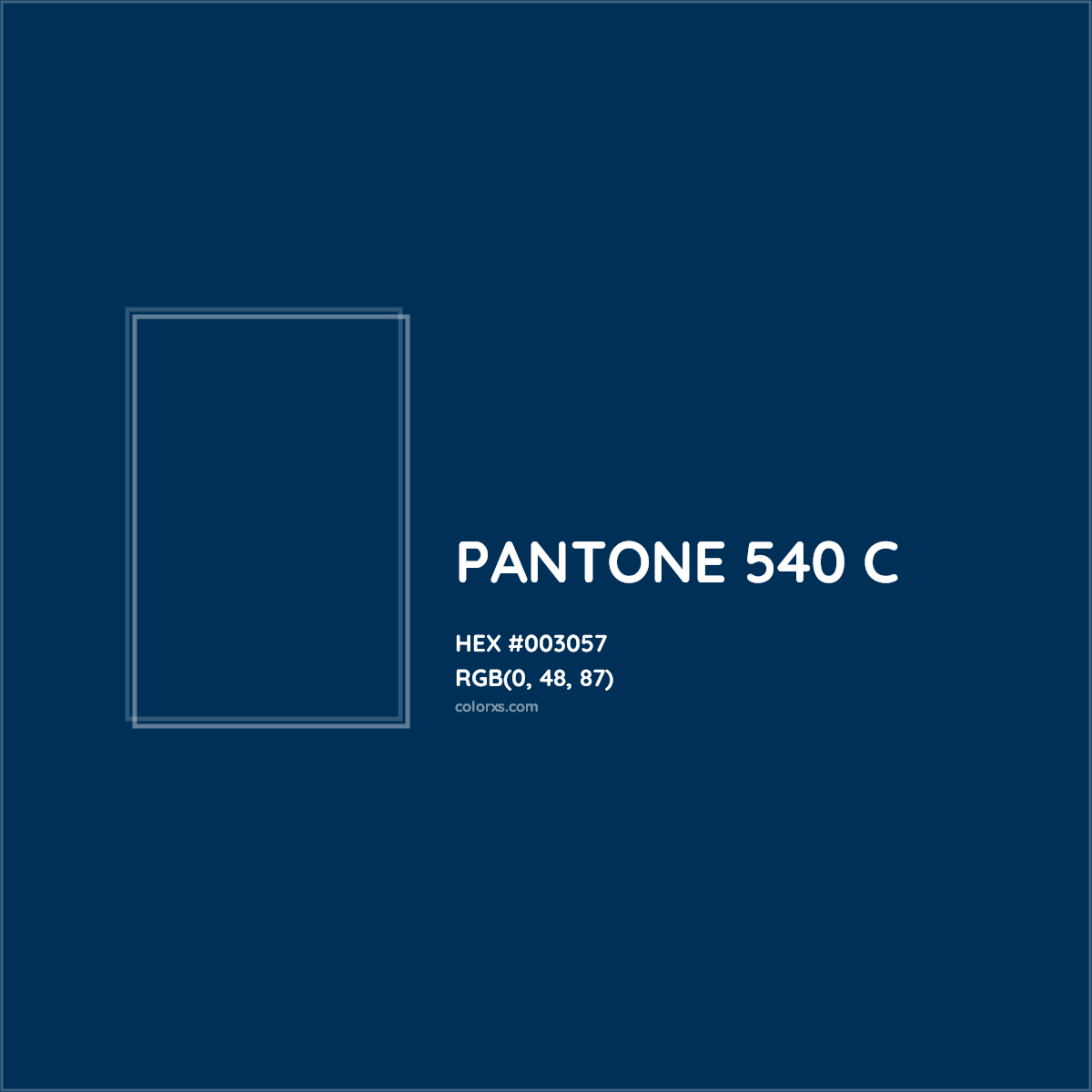 HEX #003057 PANTONE 540 C CMS Pantone PMS - Color Code