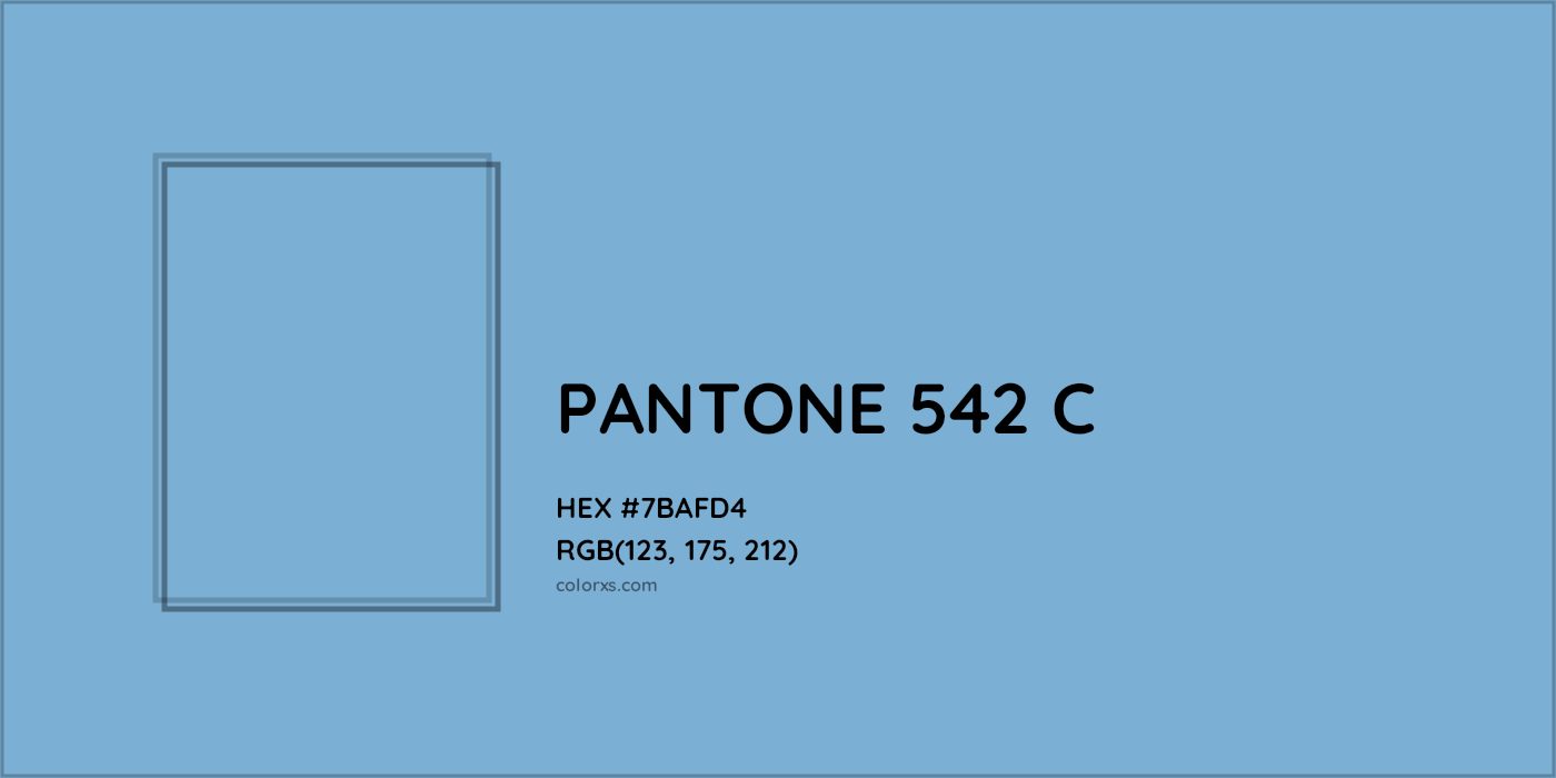HEX #7BAFD4 PANTONE 542 C CMS Pantone PMS - Color Code