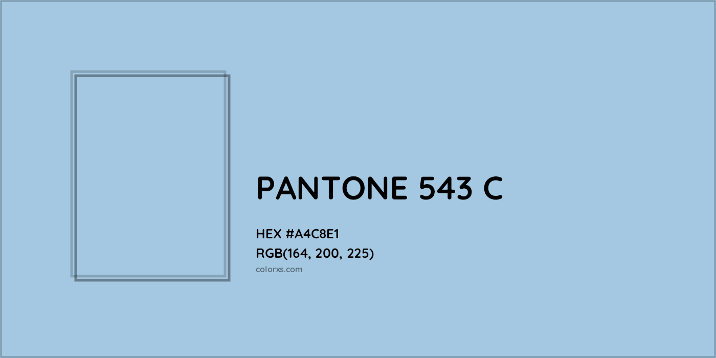 HEX #A4C8E1 PANTONE 543 C CMS Pantone PMS - Color Code