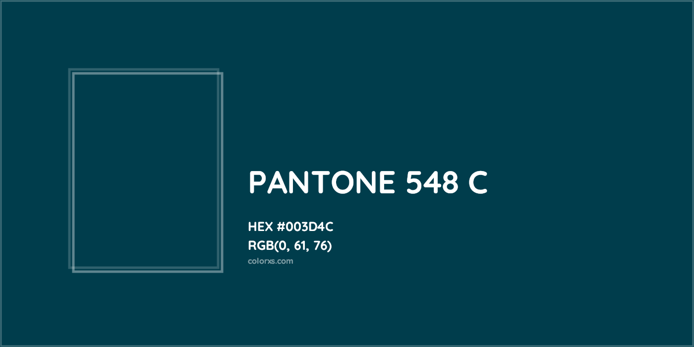 HEX #003D4C PANTONE 548 C CMS Pantone PMS - Color Code