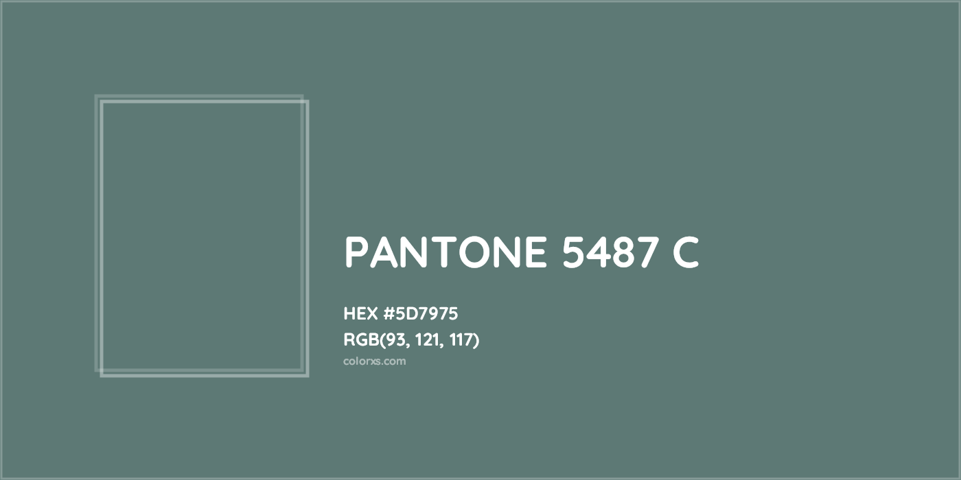 HEX #5D7975 PANTONE 5487 C CMS Pantone PMS - Color Code