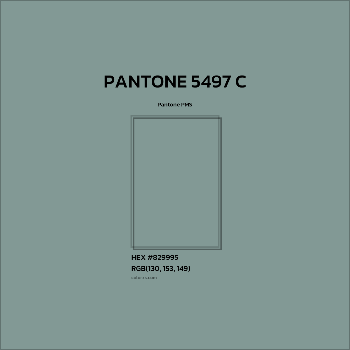 HEX #829995 PANTONE 5497 C CMS Pantone PMS - Color Code